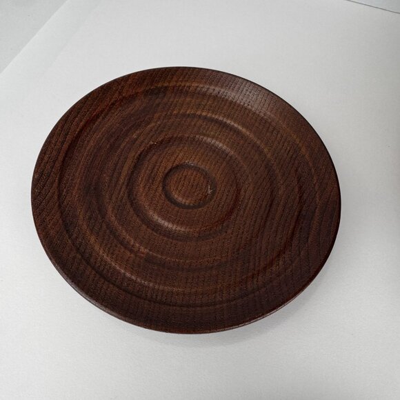 Lipper International Inc. Acacia Wave Large Wooden Salad Bowl & Saucer Plates - Picture 10 of 10